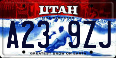 UT license plate A239ZJ