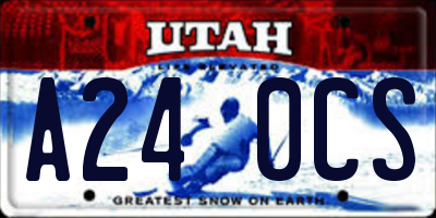 UT license plate A240CS