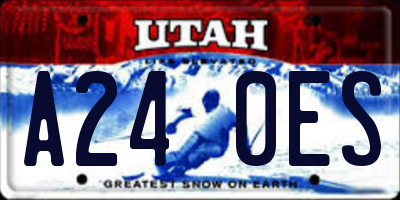 UT license plate A240ES