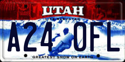 UT license plate A240FL
