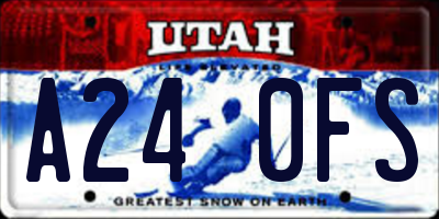 UT license plate A240FS