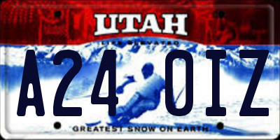 UT license plate A240IZ