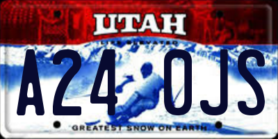 UT license plate A240JS