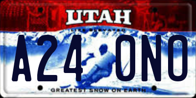 UT license plate A240NO
