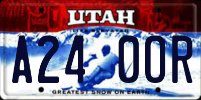 UT license plate A240OR