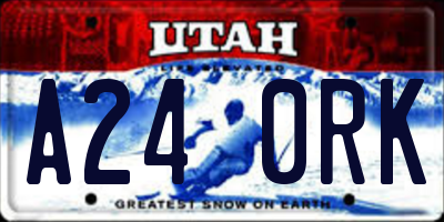 UT license plate A240RK