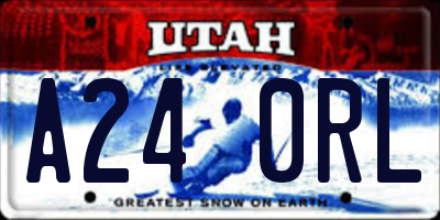 UT license plate A240RL