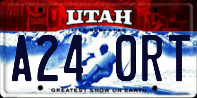 UT license plate A240RT