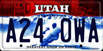 UT license plate A240WA