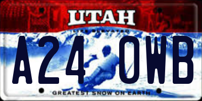 UT license plate A240WB