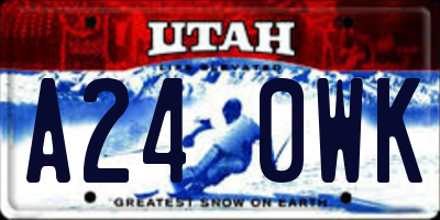 UT license plate A240WK