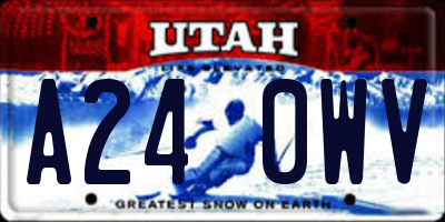 UT license plate A240WV