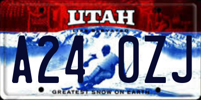 UT license plate A240ZJ