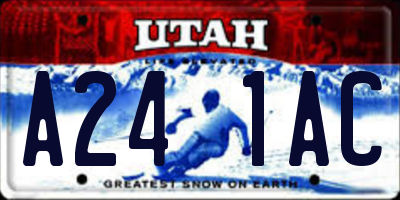 UT license plate A241AC