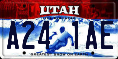 UT license plate A241AE