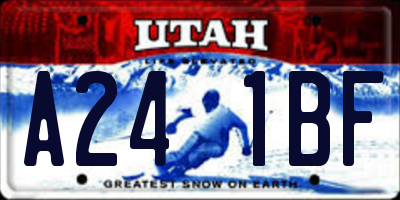 UT license plate A241BF