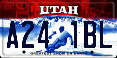 UT license plate A241BL