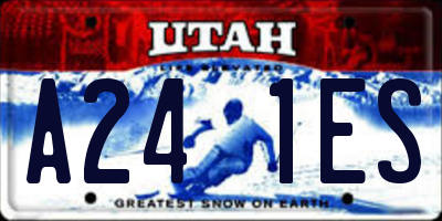 UT license plate A241ES