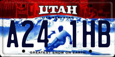 UT license plate A241HB