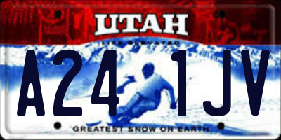 UT license plate A241JV