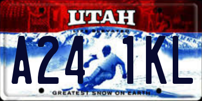 UT license plate A241KL