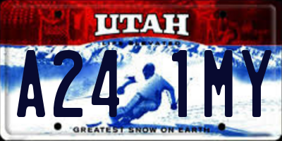 UT license plate A241MY
