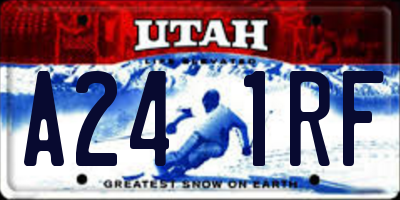 UT license plate A241RF