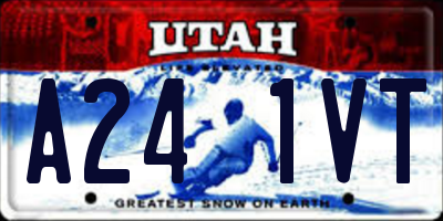 UT license plate A241VT