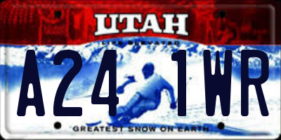 UT license plate A241WR