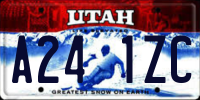UT license plate A241ZC