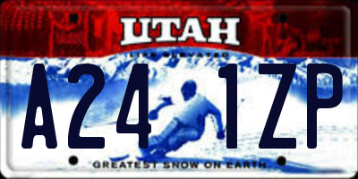 UT license plate A241ZP
