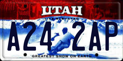 UT license plate A242AP