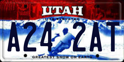 UT license plate A242AT