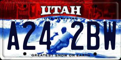 UT license plate A242BW