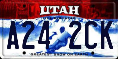 UT license plate A242CK
