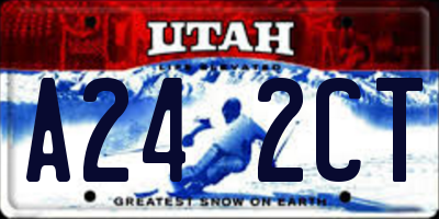 UT license plate A242CT