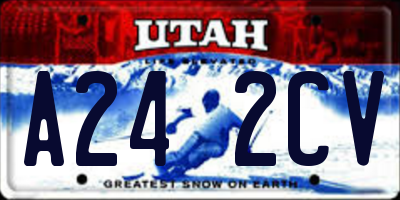 UT license plate A242CV