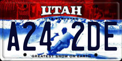 UT license plate A242DE