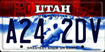 UT license plate A242DV