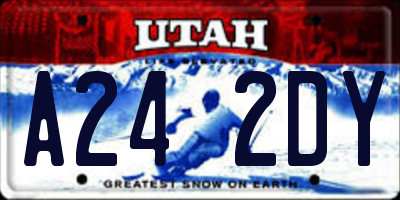 UT license plate A242DY