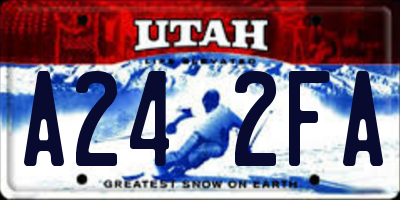 UT license plate A242FA