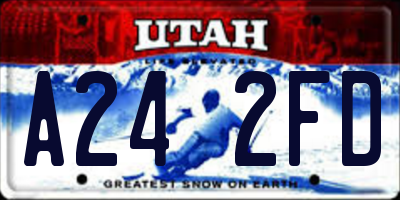 UT license plate A242FD