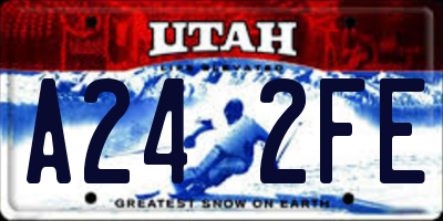 UT license plate A242FE