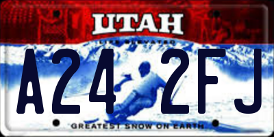 UT license plate A242FJ