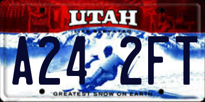 UT license plate A242FT