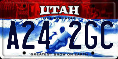UT license plate A242GC
