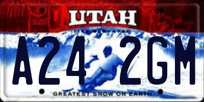UT license plate A242GM
