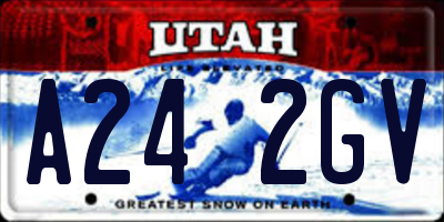 UT license plate A242GV