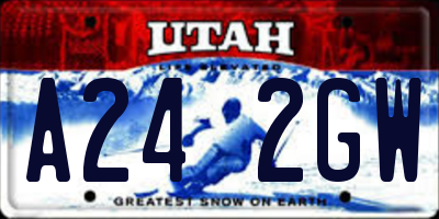 UT license plate A242GW