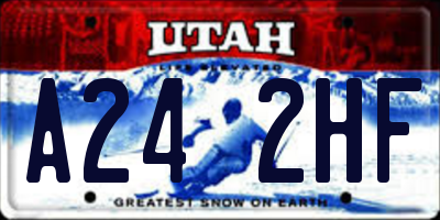 UT license plate A242HF
